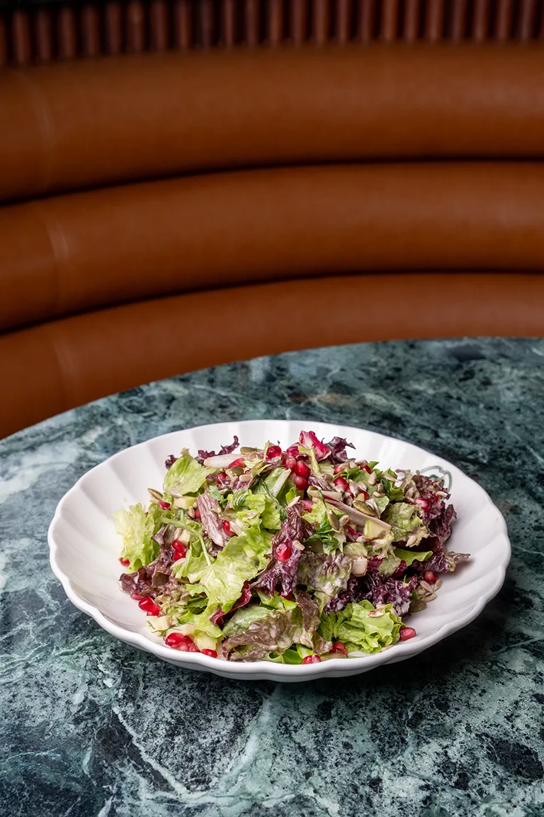 Green Salad with Lemon-Tahini Dressing